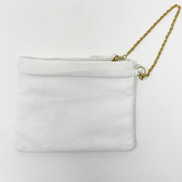 Love Heart Beaded Zip Pouch Gold Chain Handle - Picture 3 of 7
